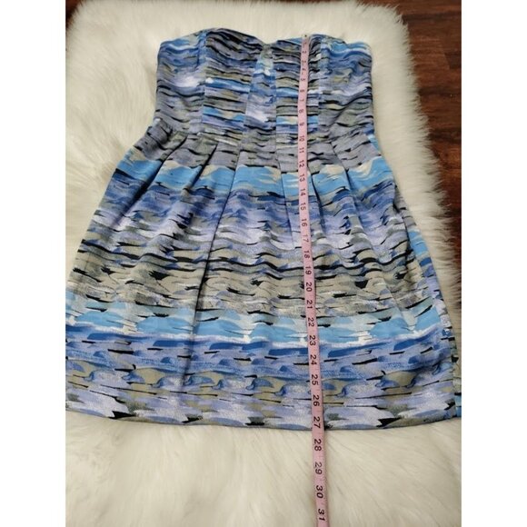 BCBGeneration Strapless Whimsy Weddingguest NYE Pleated Mini Dress Womens M - Picture 5 of 12